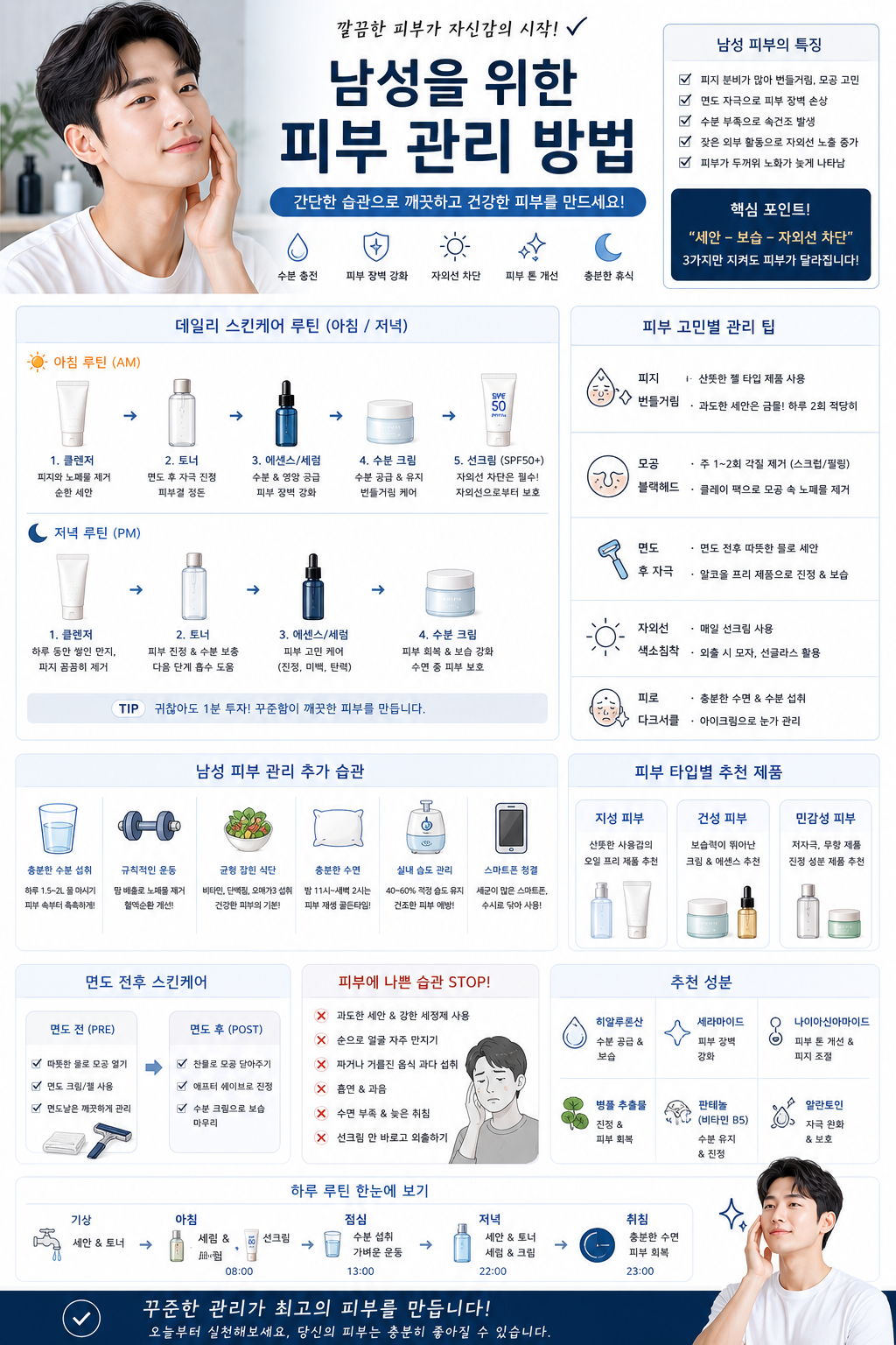 남성을 위한 피부 관리 방법 관련 사진