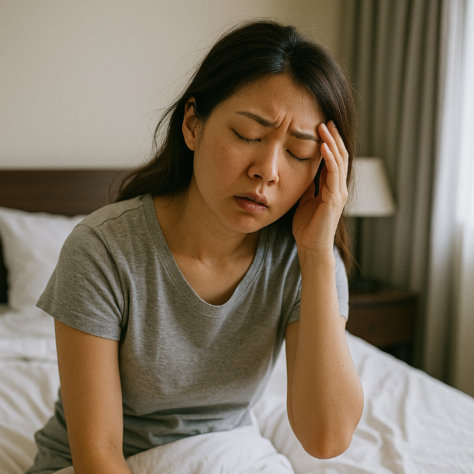 만성피로로 아침에 일어나기 힘든 모습