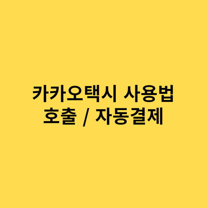 카카오택시 사용법