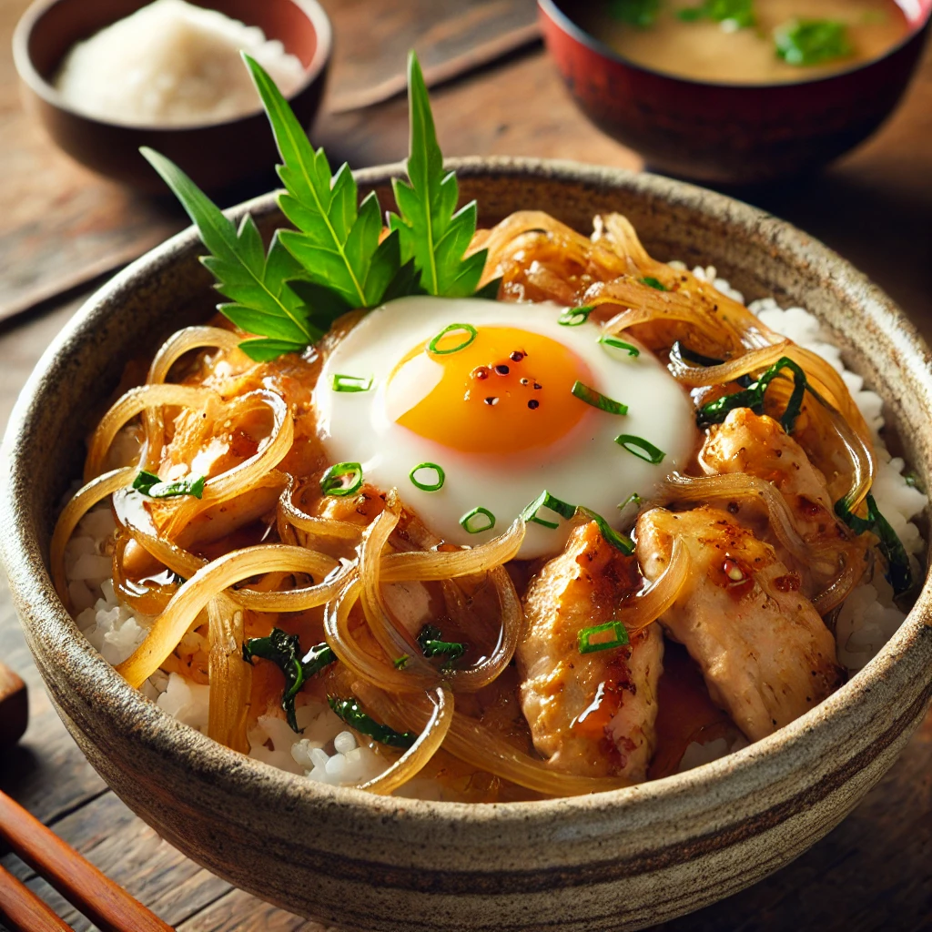 🍱 3. 일본 가정식 덮밥의 대표주자! 오야코동 (親子丼)
오야코동은 ‘부모와 자식 덮밥’이라는 뜻으로, 닭고기(부모)와 계란(자식)이 함께 들어간 덮밥이에요. 간장과 다시 국물로 만든 부드러운 계란 소스가 밥과 잘 어우러져 일본 가정에서 인기 만점이죠!