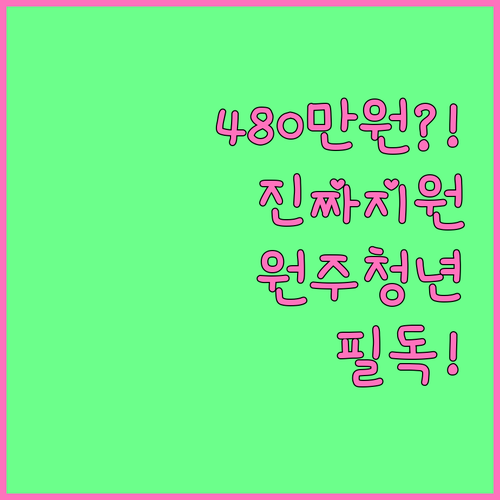 2026년 원주시 청년월세 480만원..