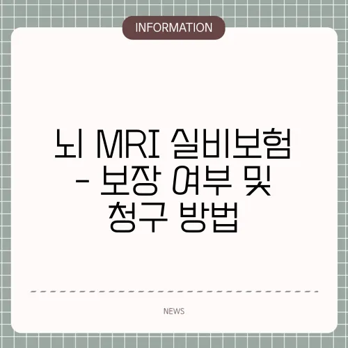 뇌 MRI 실비보험 - 보장 여부 및 청구 방법