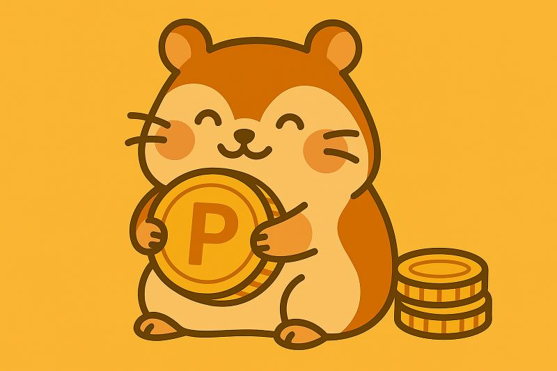 동전을 소중하게 모으고 있는 귀여운 햄스터 캐릭터. 자취생 절약 꿀팁의 중요성을 보여준다.