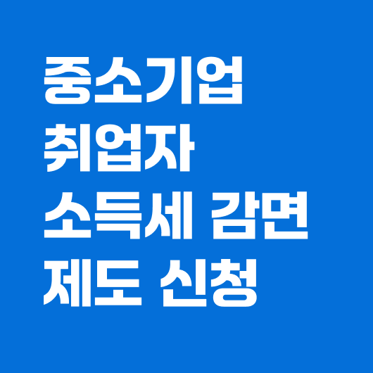 중소기업 청년 소득세 감면