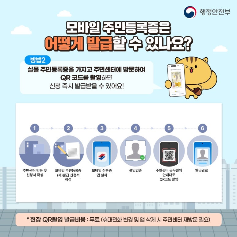 모바일 주민등록증 신청 방법
