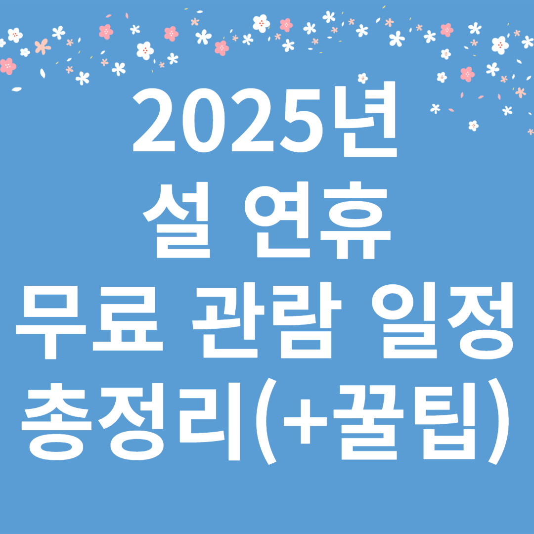 2025 설 연휴 무료 관람 꿀팁 총정리(국립박물관 미술관)