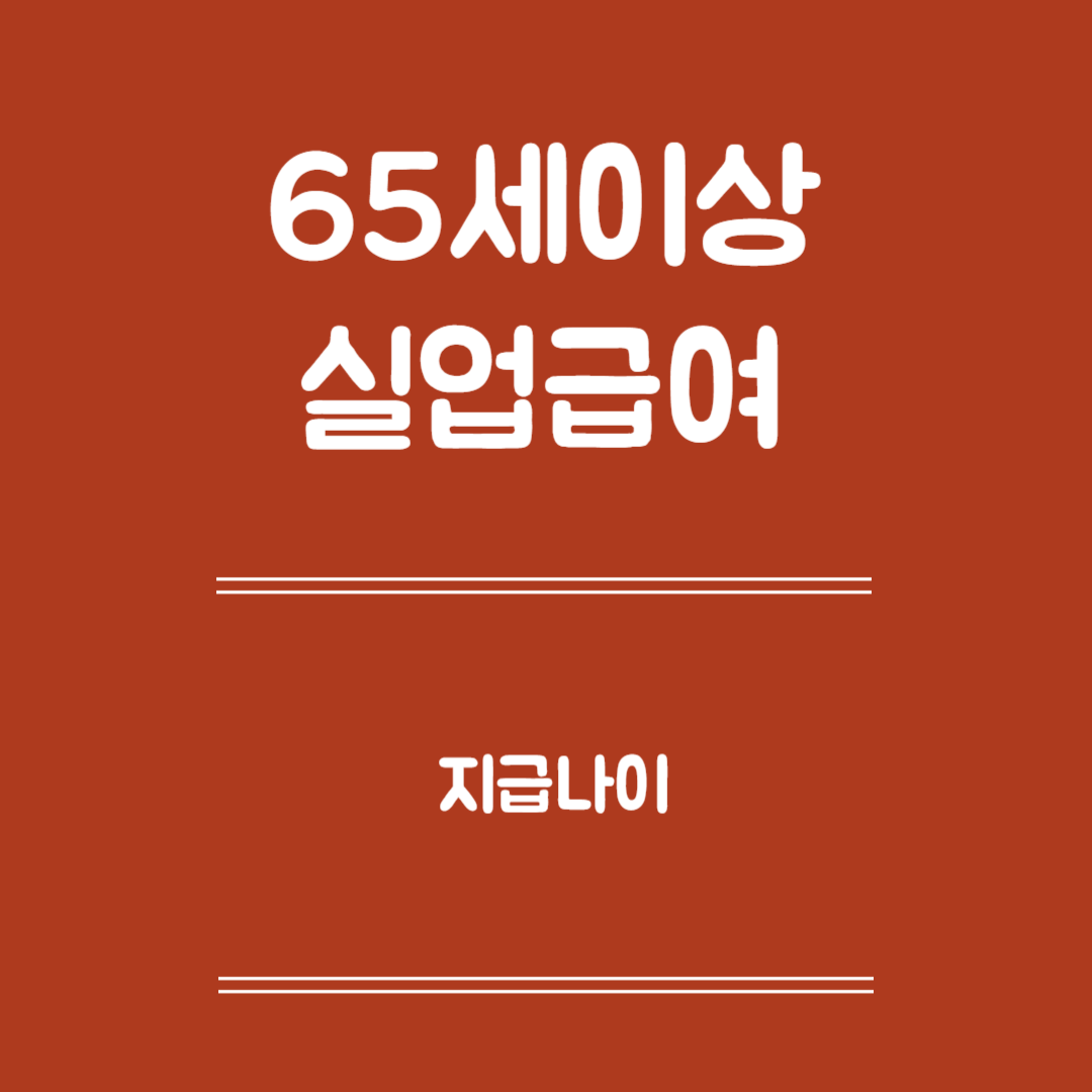 65세 이상 실업급여 지급 나이 - 연령별 수급조건, 실업급여 신청방법,주의사항