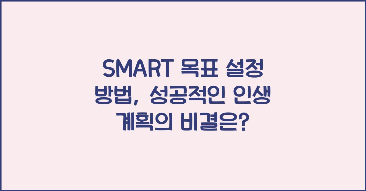 SMART 목표 설정 방법