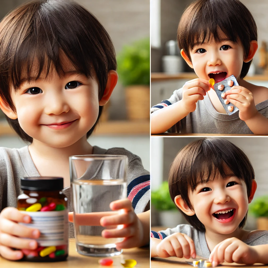 영양제를 먹는 아이