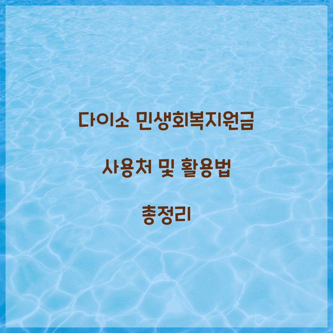 다이소 민생회복지원금