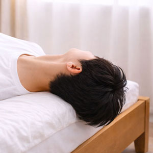 이석증 자가치료법 - 고개를 오른쪽으로 45도