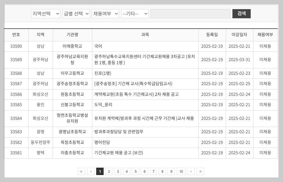 경기도 교육청 구인구직 교원, 시간강사, 교육 공무직 등 총정리