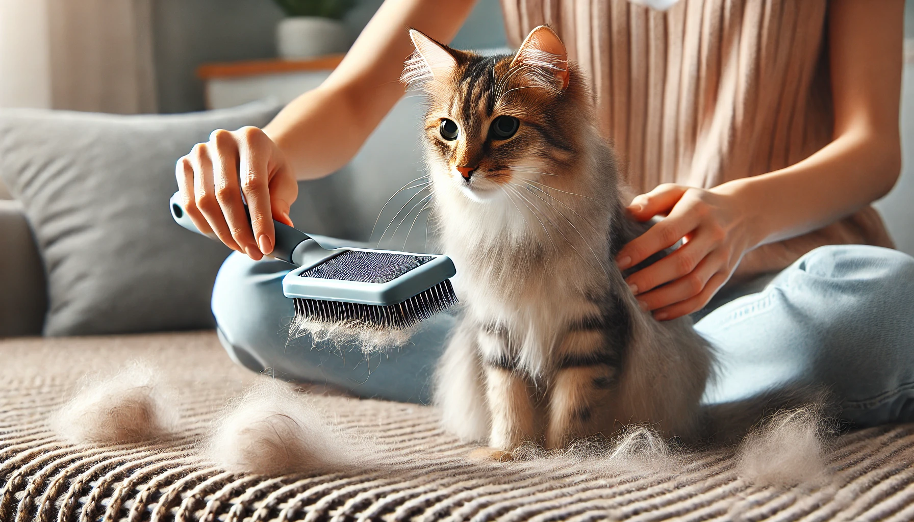 털관리 받고있는 고양이 그림