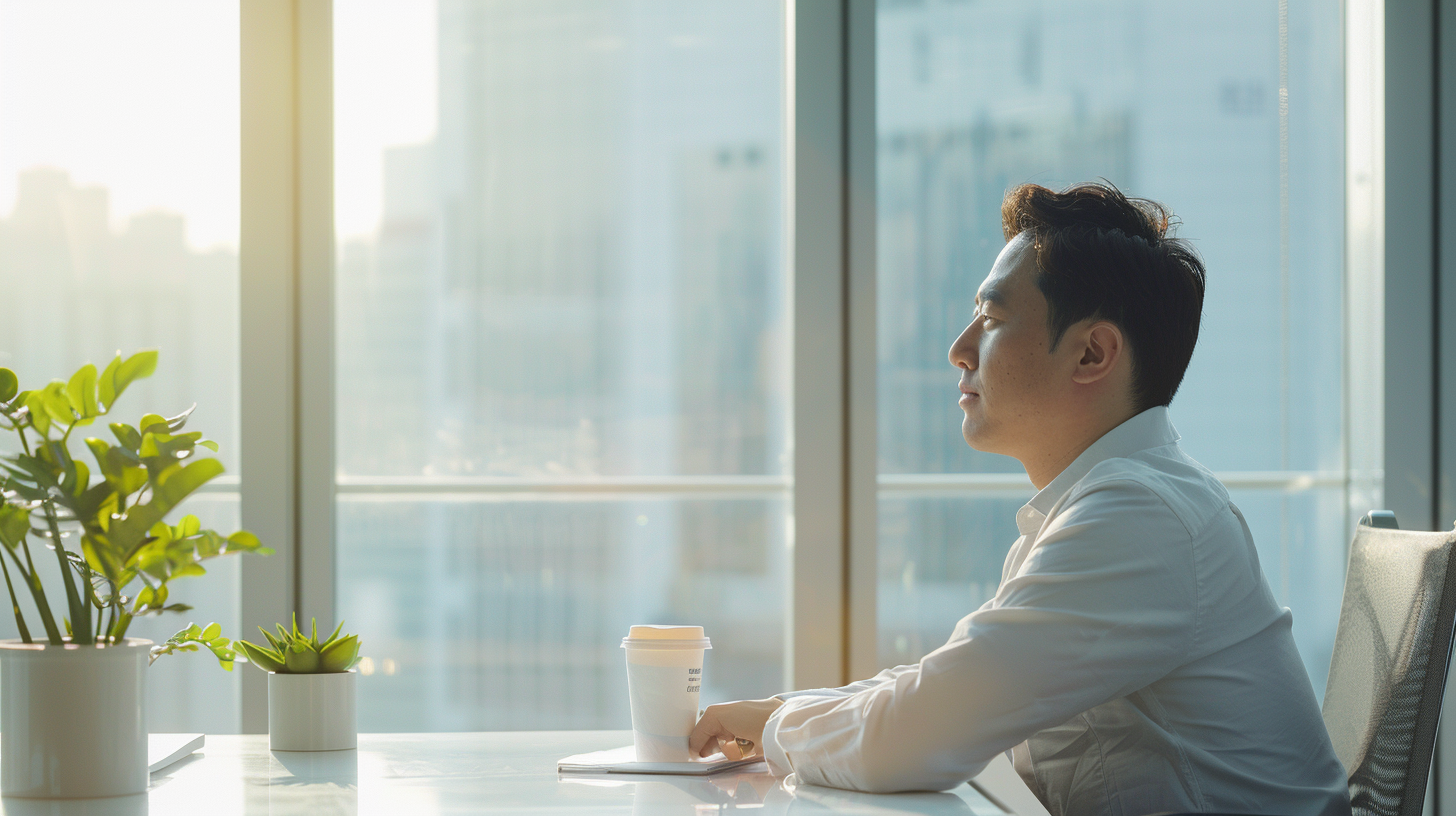 오랫동안 비어있던 책상에 짐을 풀고 돌아온 직장인