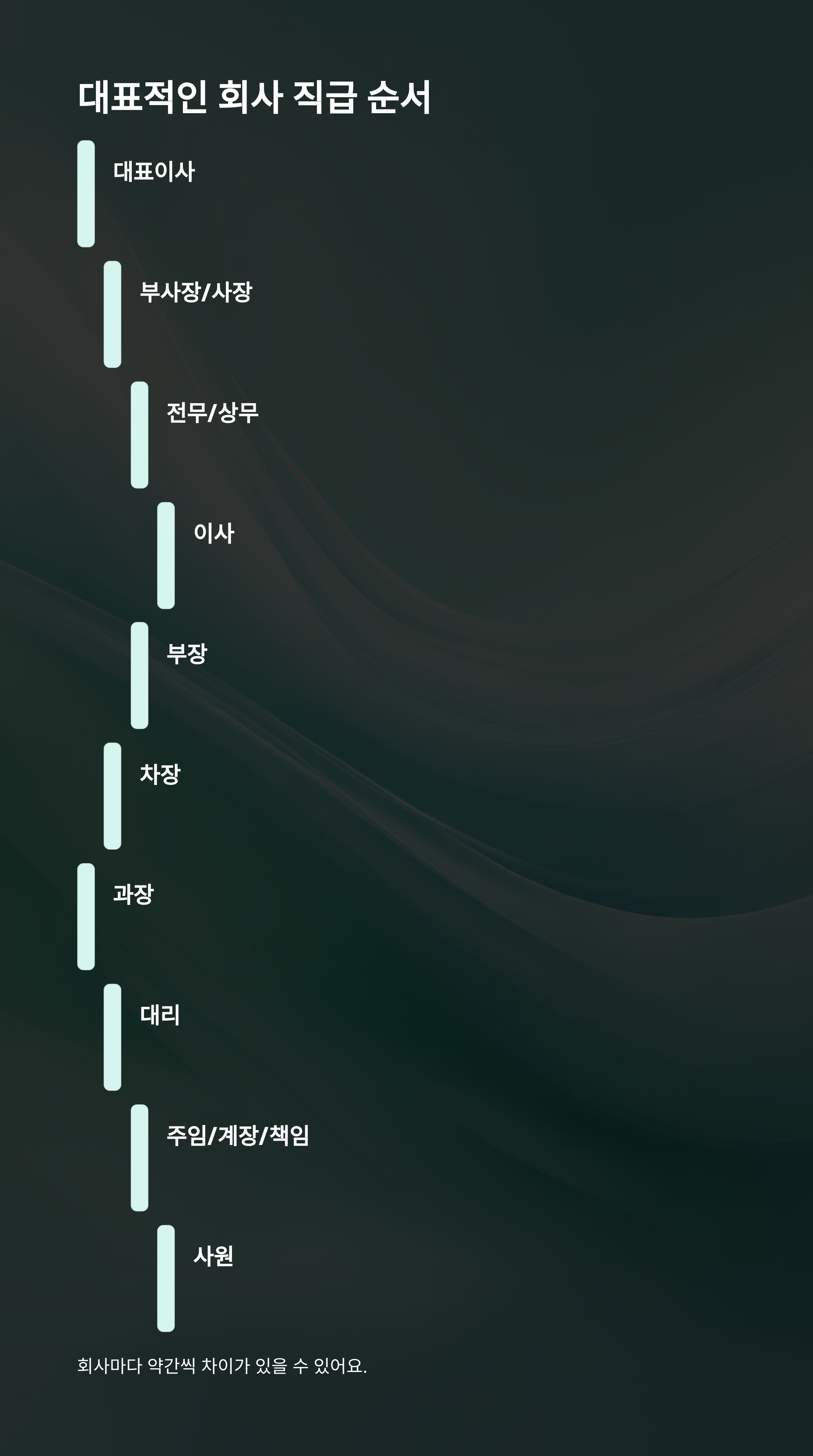회사 직급 순서, 대표이사부터 주임&middot;계장&middot;팀장까지 한 번에 정리하는 가이드2