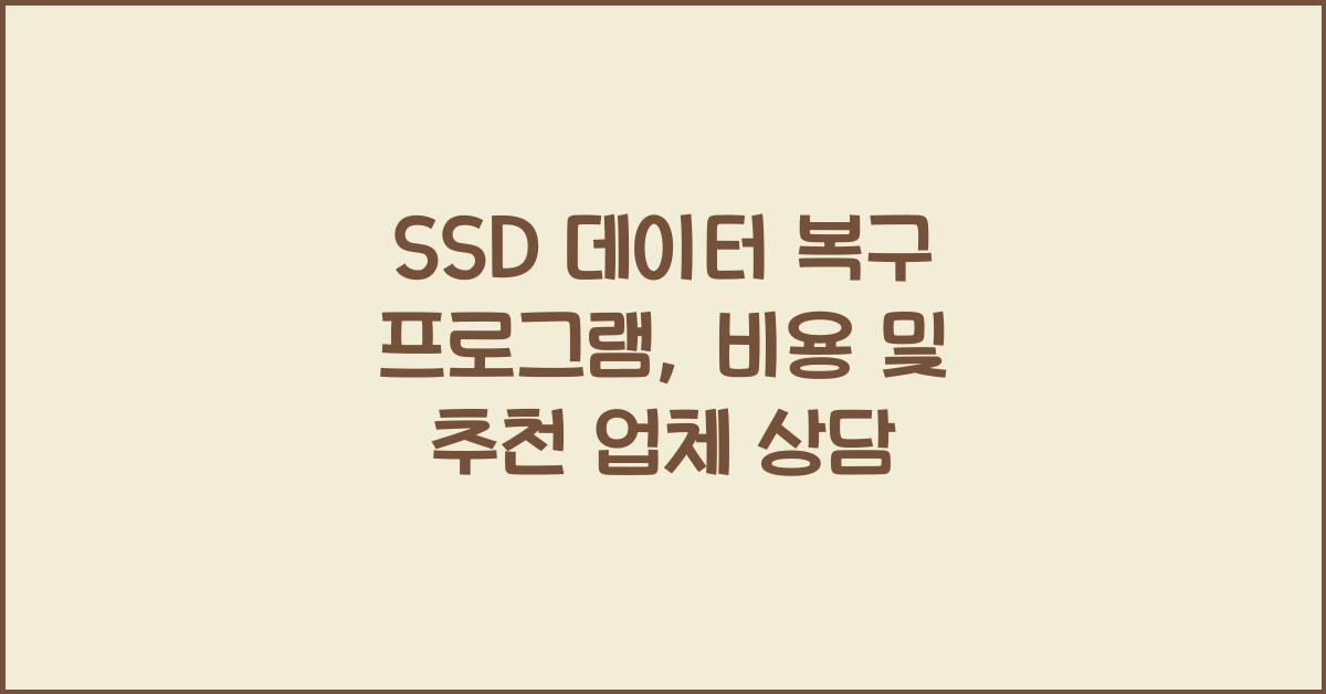 SSD 데이터 복구