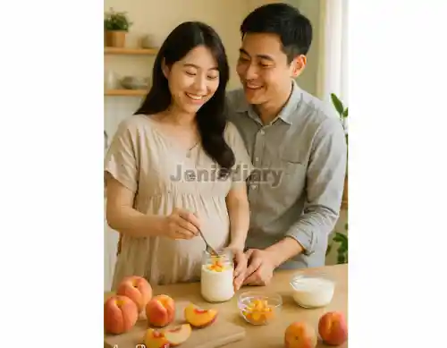 복숭아 요거트 만드는 이미지