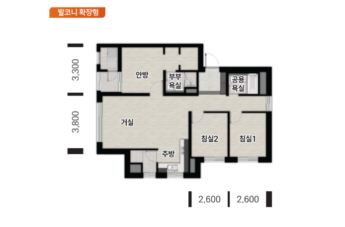 고양창릉 우미린 그레니티 59B 평면도
