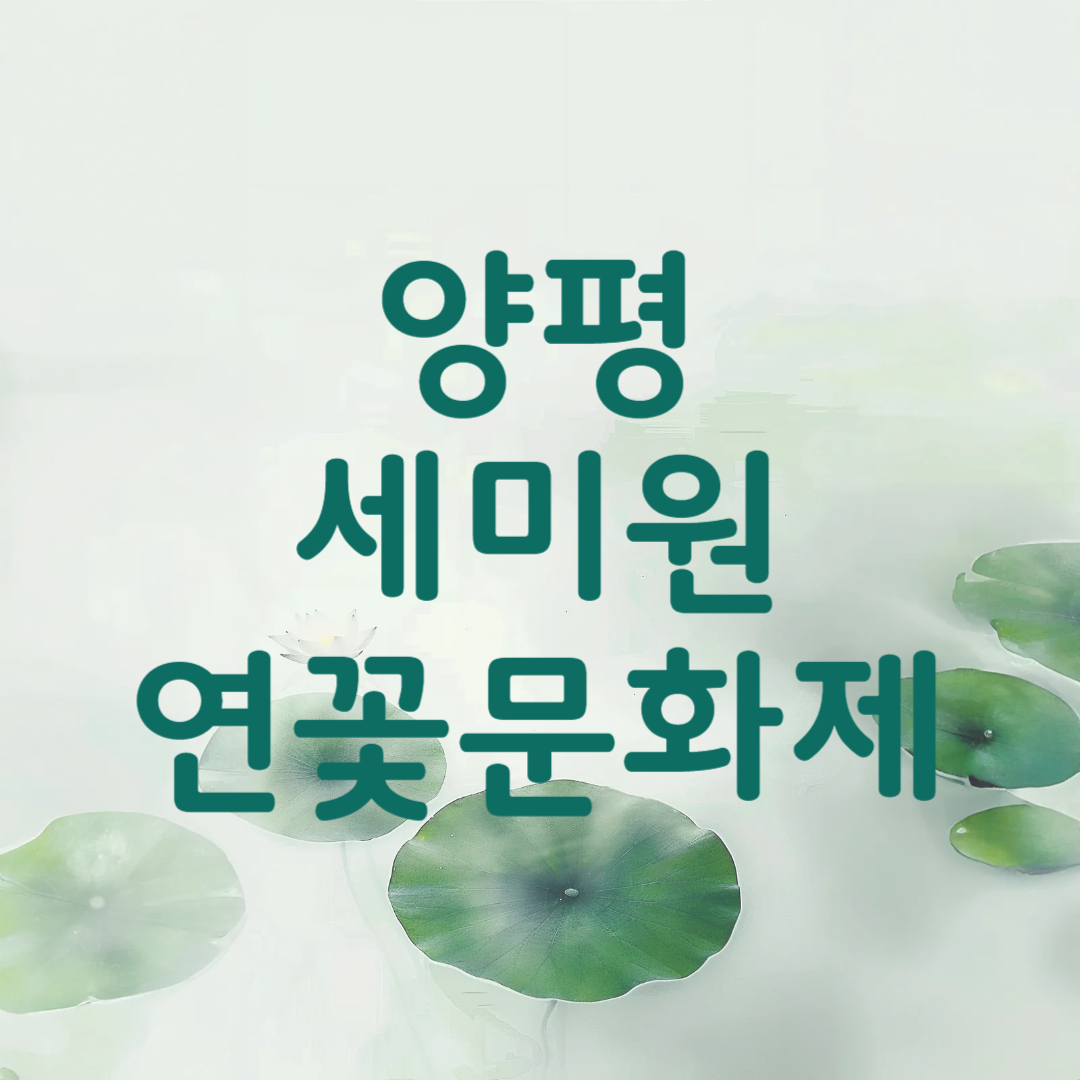 양평 두물머리 세미원 연꽃축제 연꽃문화제