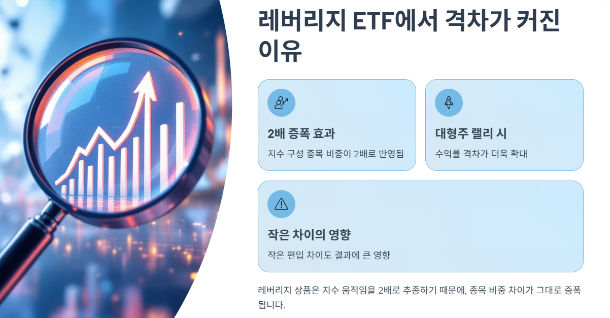 레버리지 ETF에서 격차가 커진 이유