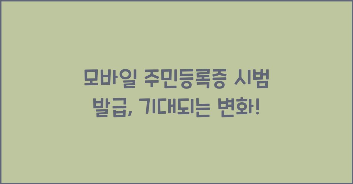 모바일 주민등록증 시범 발급