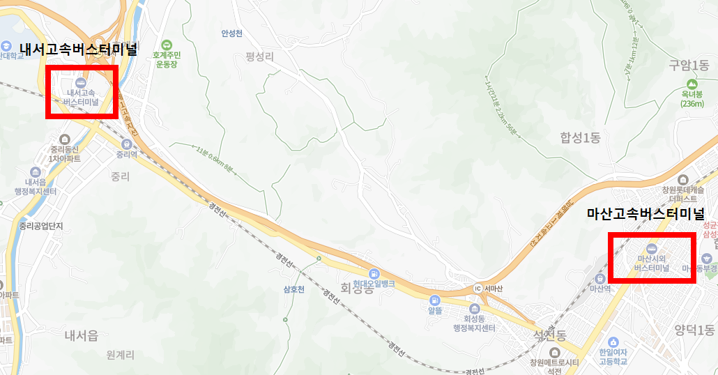 마산고속버스터미널 위치-지도