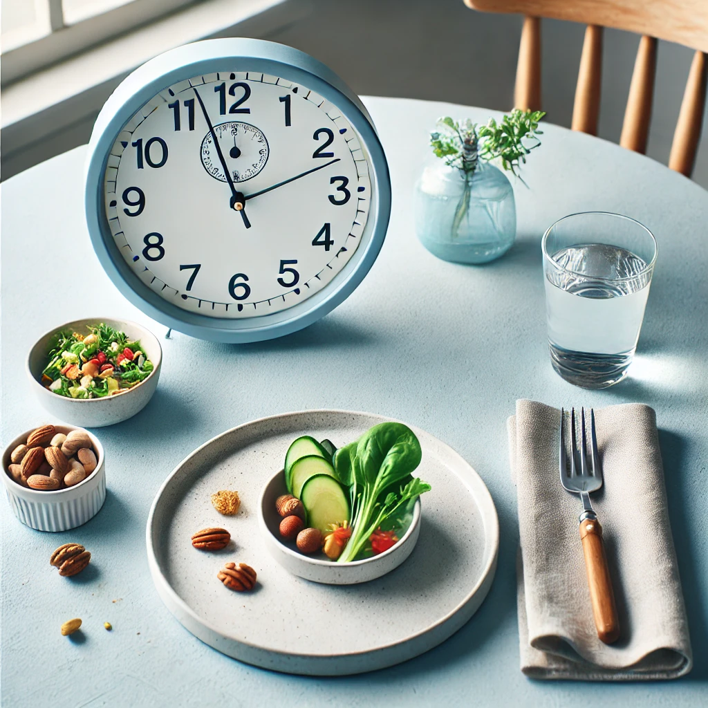 작은-채소-시계-간헐적-단식-건강식