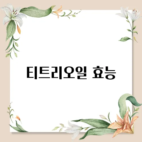 티트리오일 효능