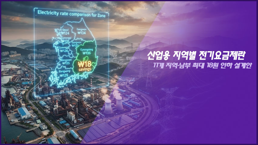 산업용 지역별 전기요금제란|11개 지역·남부 최대 18원 인하 설계안