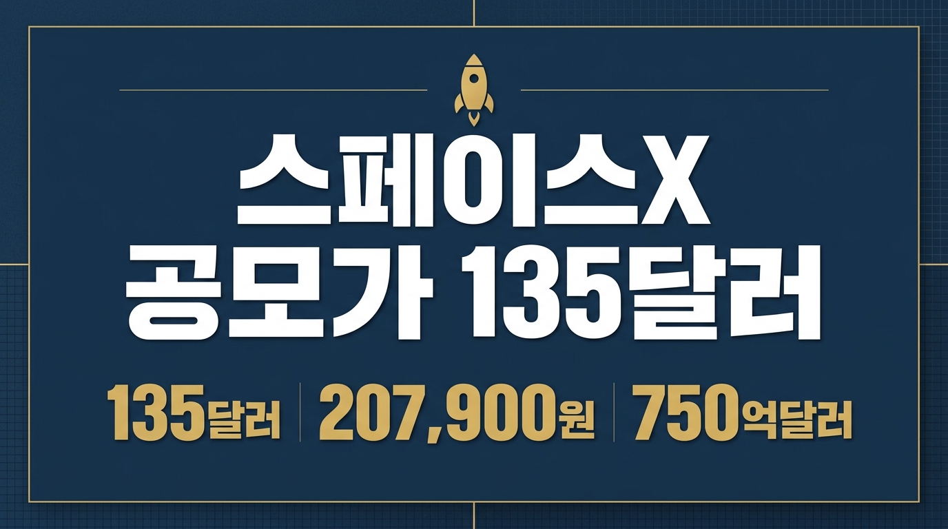스페이스X 공모가 135달러 원화 207900원 나스닥 상장 인포그래픽 2026년