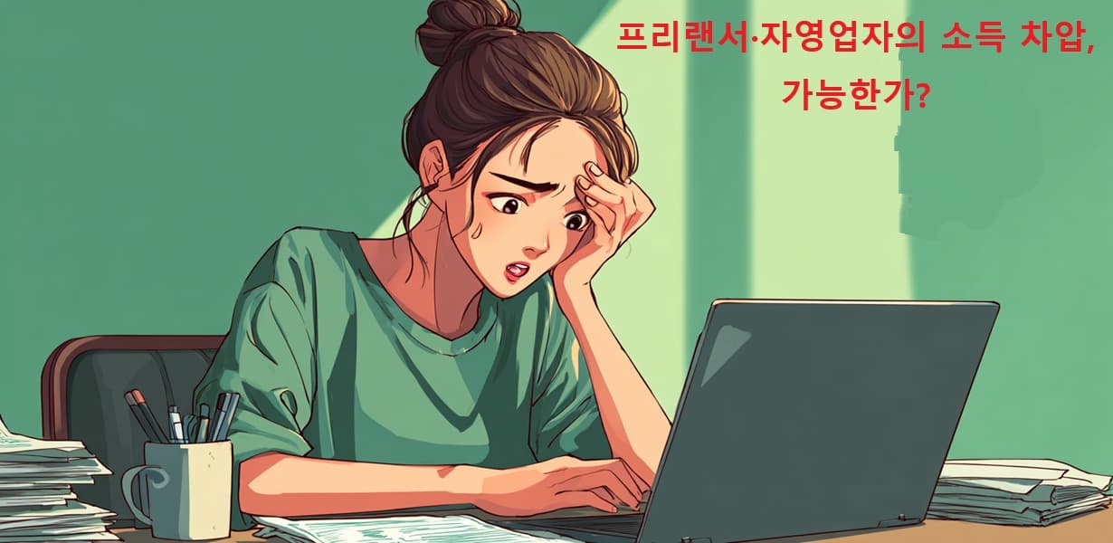 소득 차압 통보서를 받은 프리랜서의 모습을 묘사한 썸네일 이미지