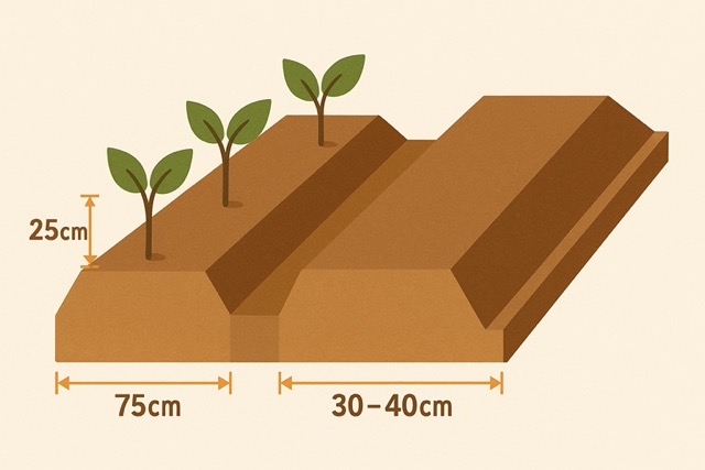 흙으로 두둑 만들기