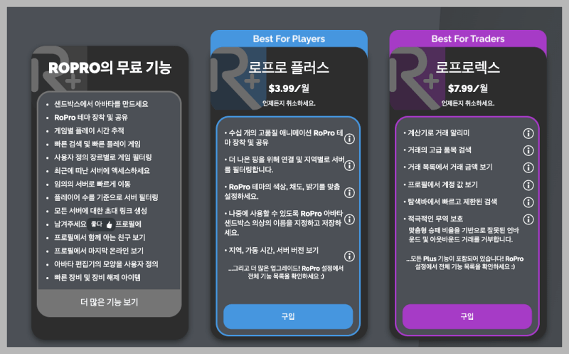 ropro플러그인 구독가격
