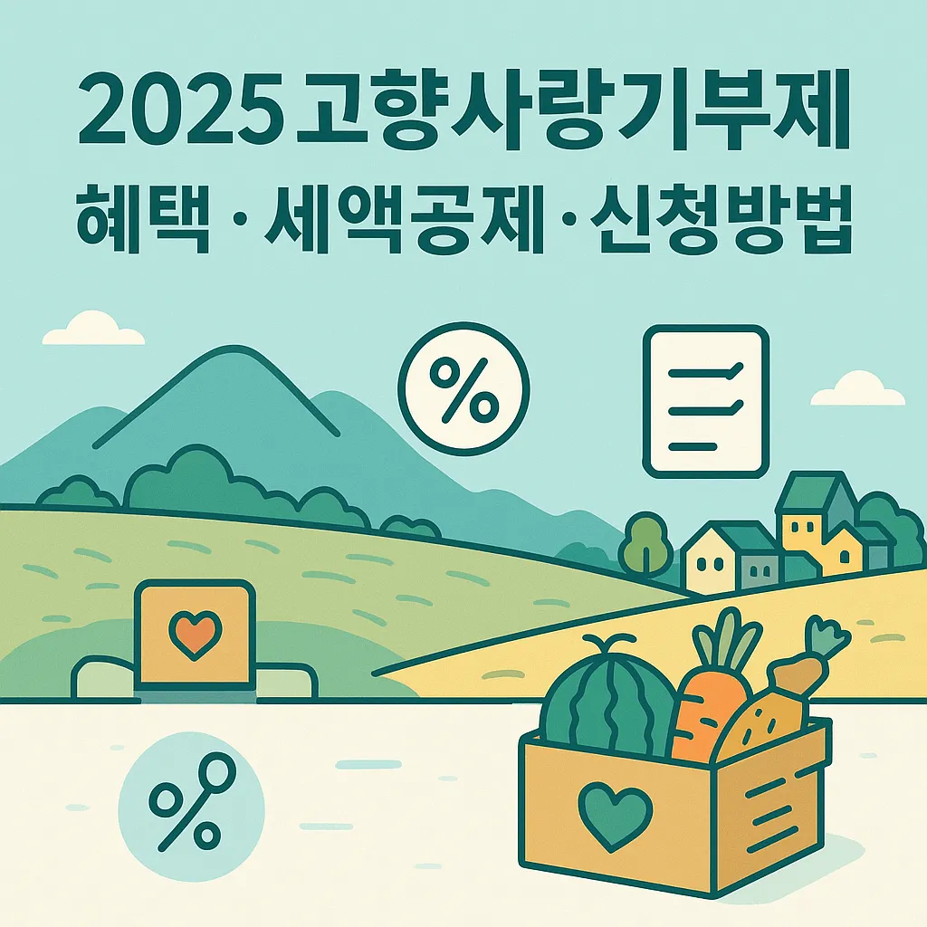 2025 고향사랑기부제 혜택·세액공제·신청방법 총정리 (고향에 기부하고 세금 절세까지)