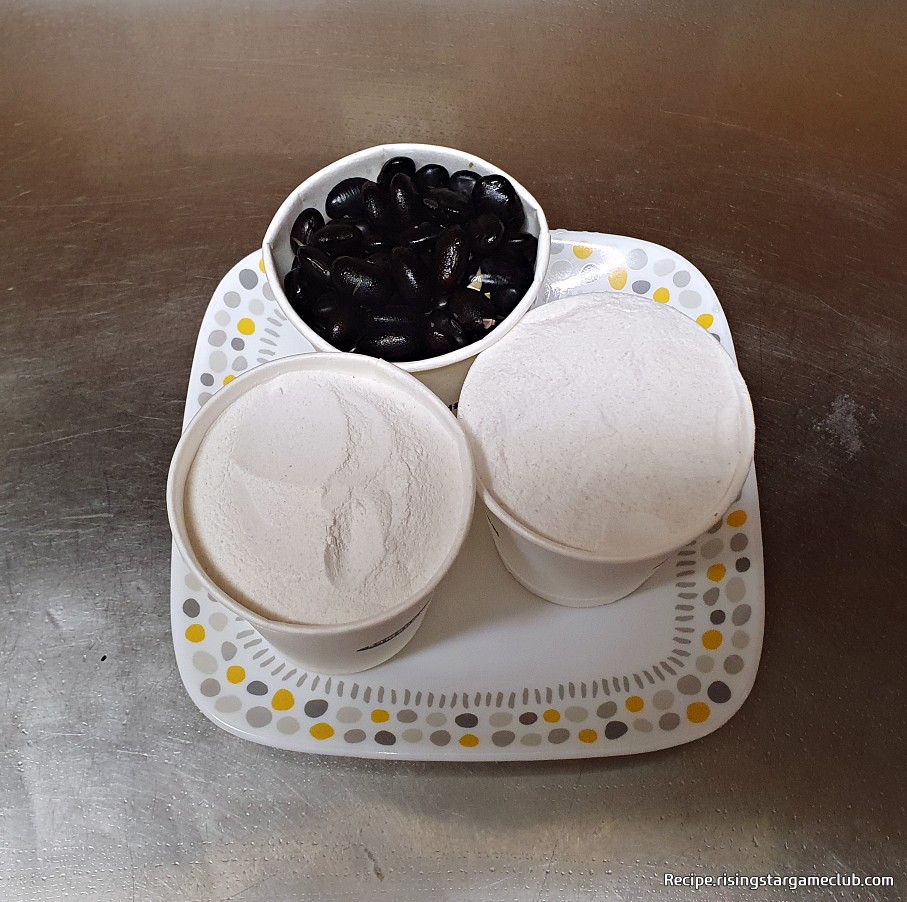 쫄깃한 감자 콩떡 재료 (콩 1컵, 감자 가루 2컵)