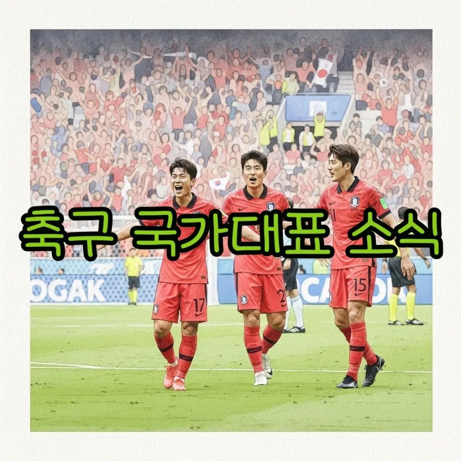 열정적인 축구 국가대표 경기의 순간
