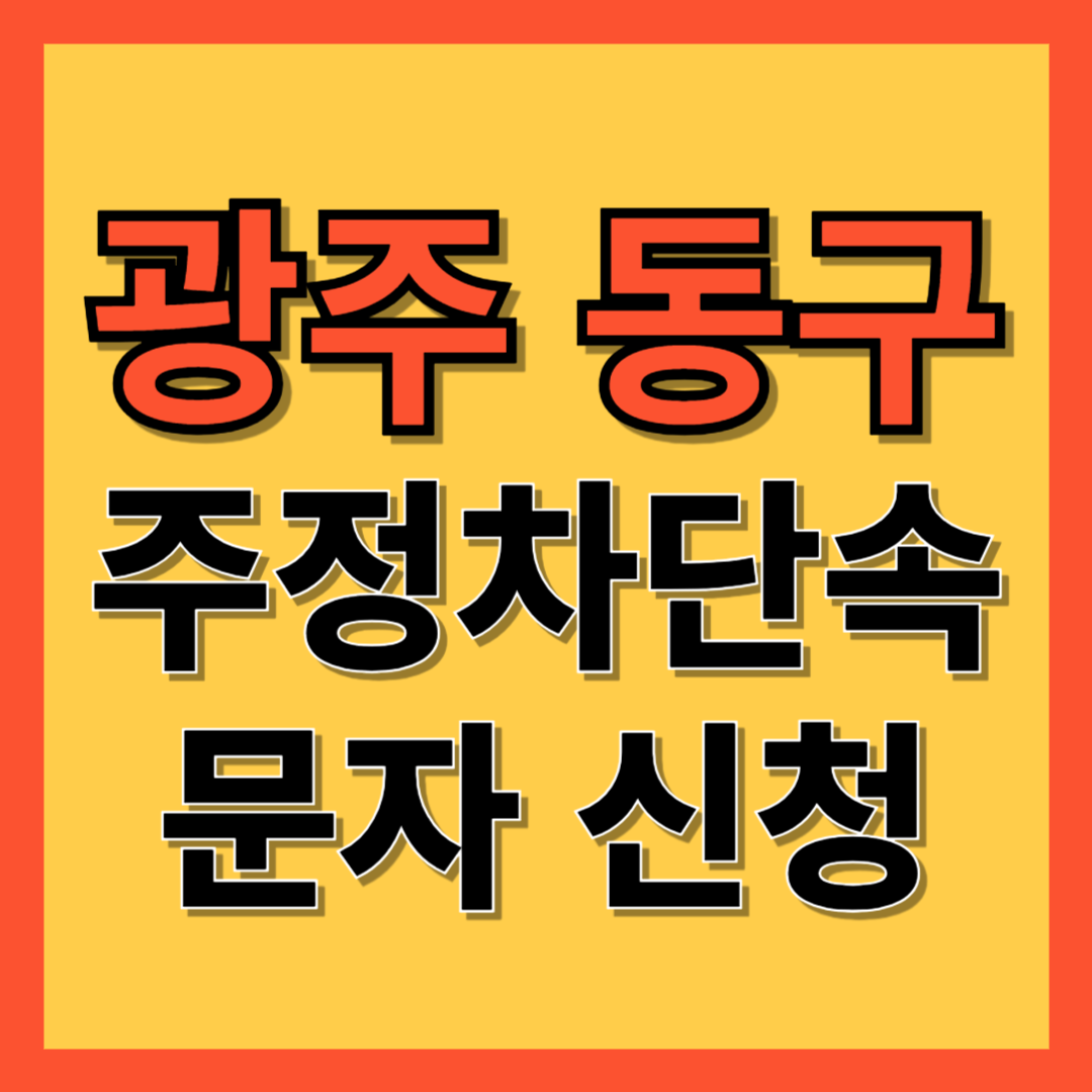 광주 동구 주정차 단속 알림 서비스 신청 방법 ❘ 주차단속 문자알림서비스