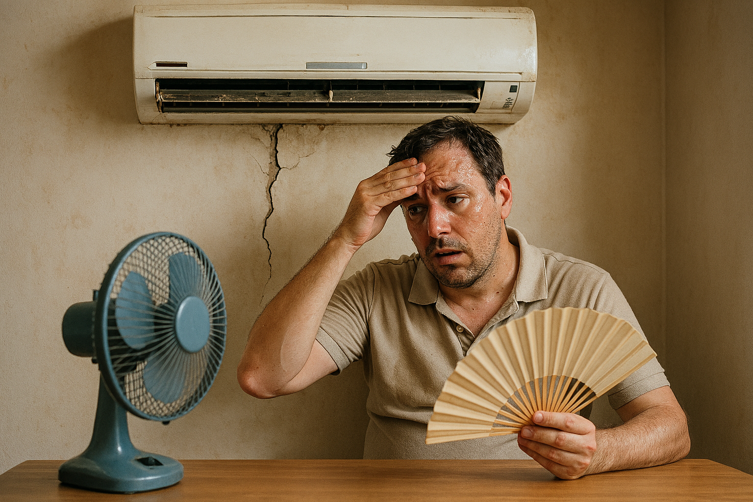 벽걸이 에어컨이 고장나서 고민하는 사용자