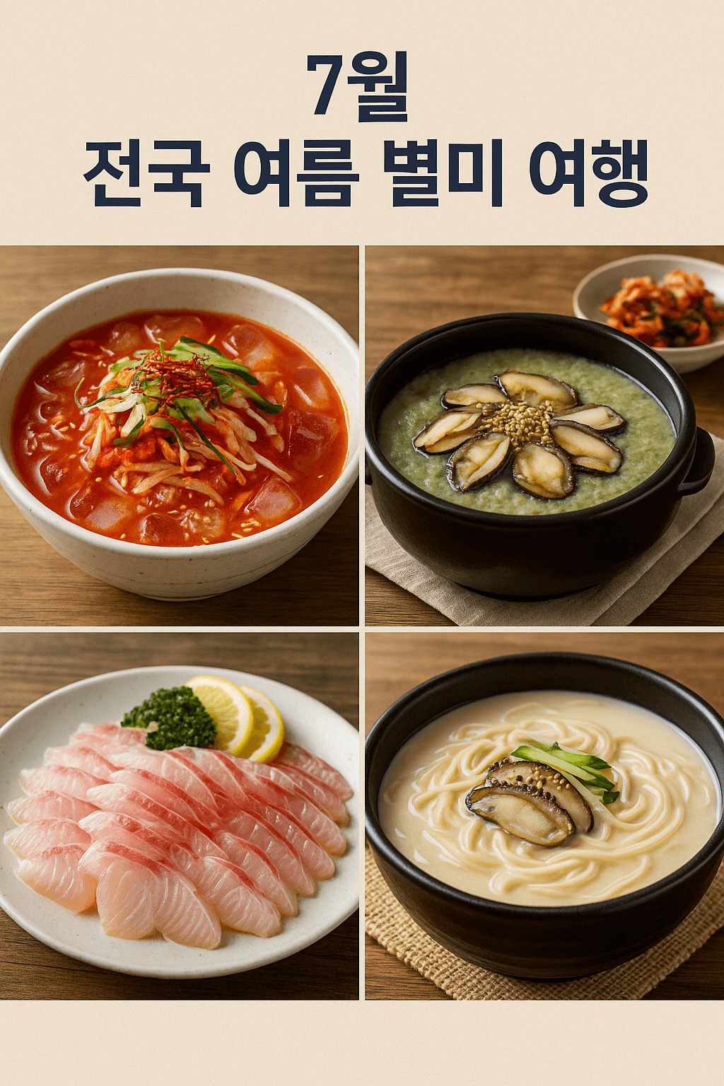 7월 전국 여름 별미 여행과 계절 음식으로 즐기는 미식 기행