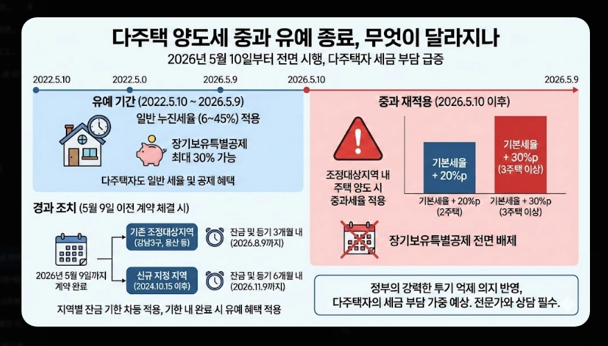 다주택 양도세 중과 폐지 [매도 시점 전략] 2026년 바뀐 세율 및 증여 vs 매도 비교