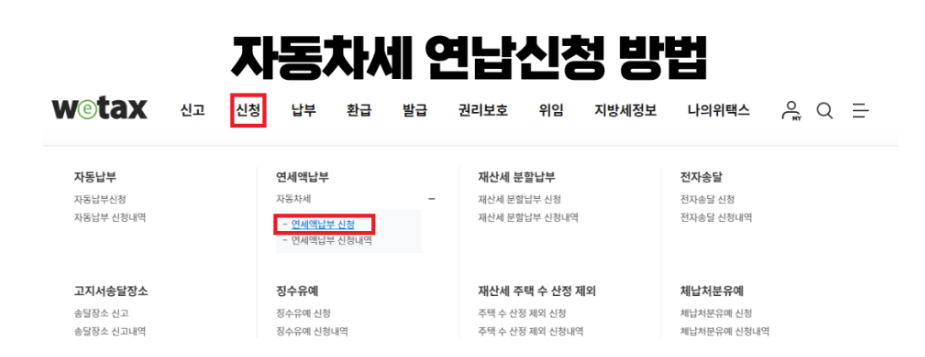 자동차세 연납 신청방법(2024)