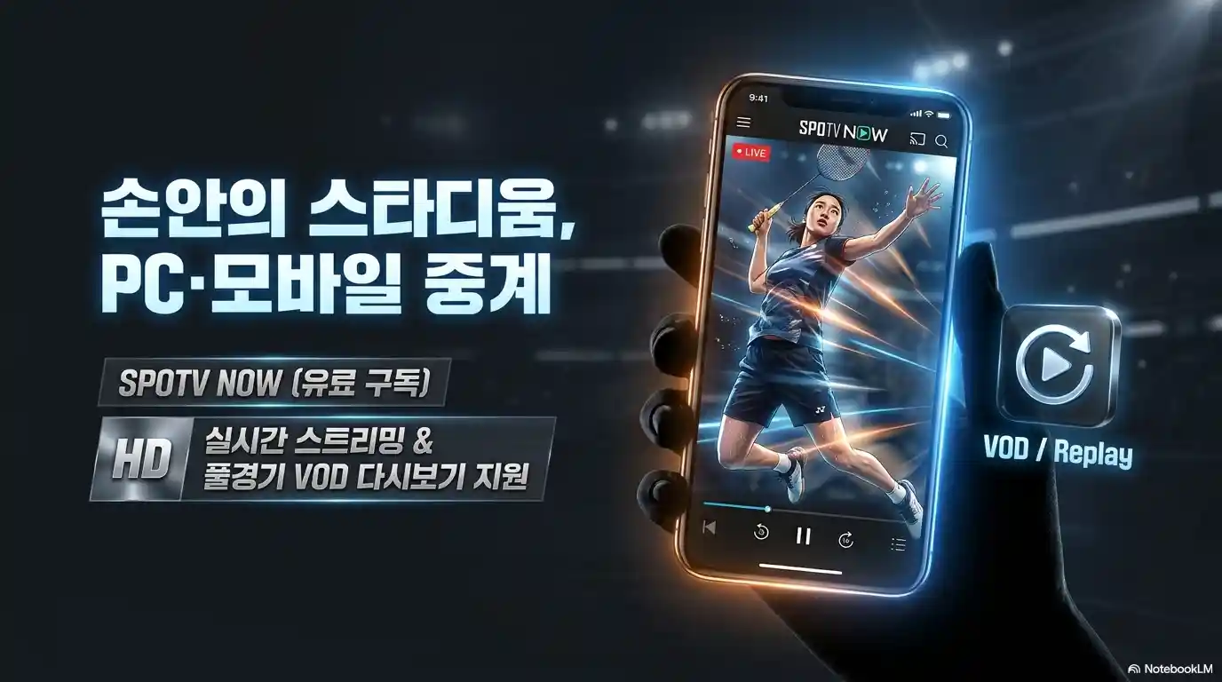 SPOTV NOW 앱 PC 모바일 배드민턴 생중계 - HD 실시간 스트리밍 VOD 다시보기 유료 구독