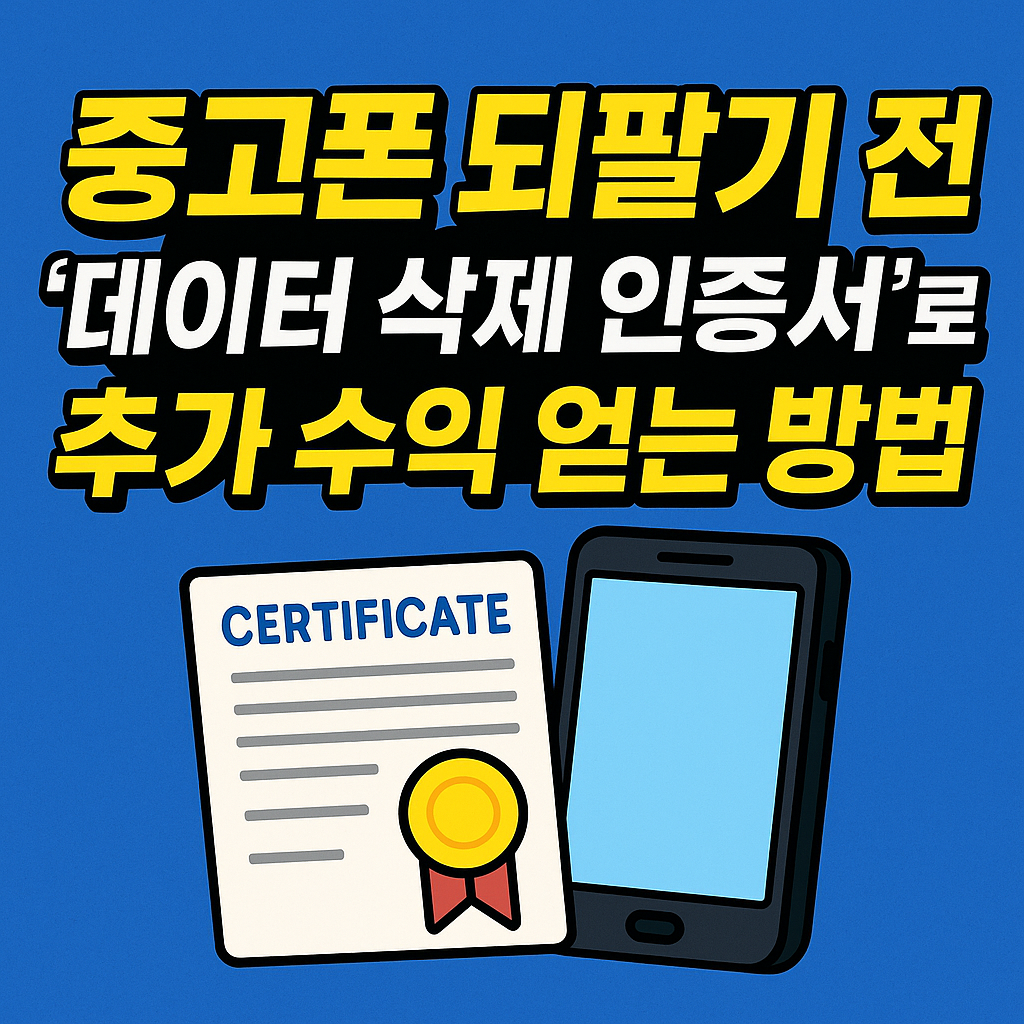 중고폰 되팔기 전 '데이터 삭제 인증서'로 추가 수익 얻는 방법