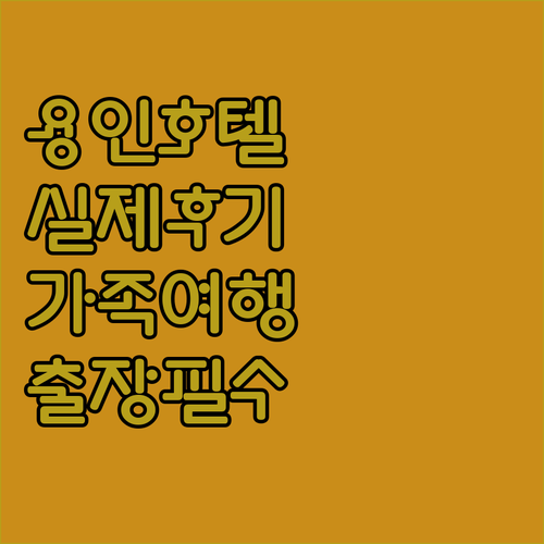 가족 여행과 출장에 딱 맞는 용인 호..