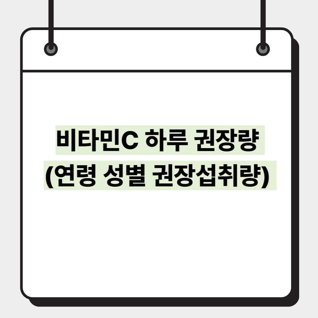 비타민C 하루 권장량 (연령 성별 권장섭취량)
