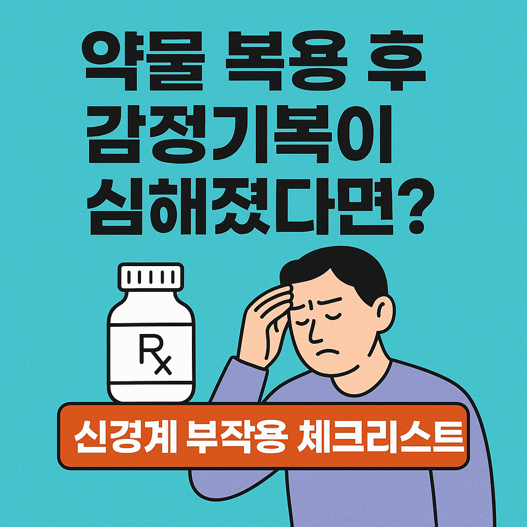 약 먹고 예민해졌다면? 약물 부작용이 만든 감정 폭발 체크리스트