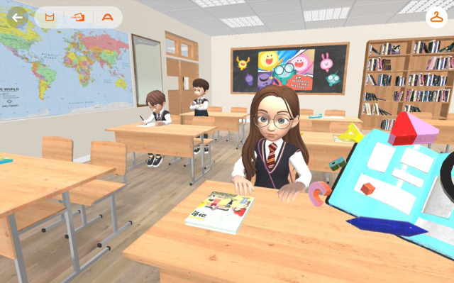 웅진씽크빅 스마트올 메타버스 가상교실 모습. 웅진씽크빅 제공