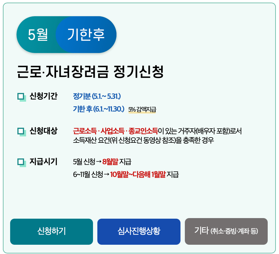 홈택스-근로장려금