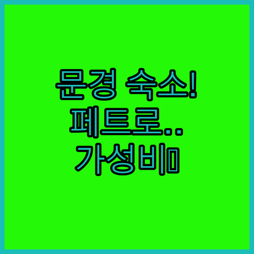문경 숙소 추천 페트로 호텔부터 가성..