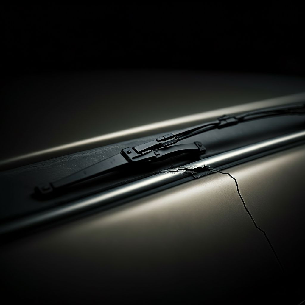 낡아서 갈라지거나 끝이 상한 와이퍼 고무